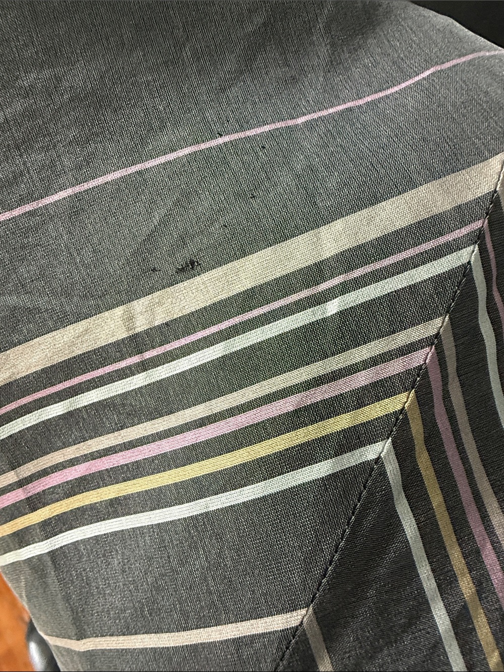 J. Crew Gray Midi Slip Dress with Pink and Cream Stripes - Picture 7 of 8